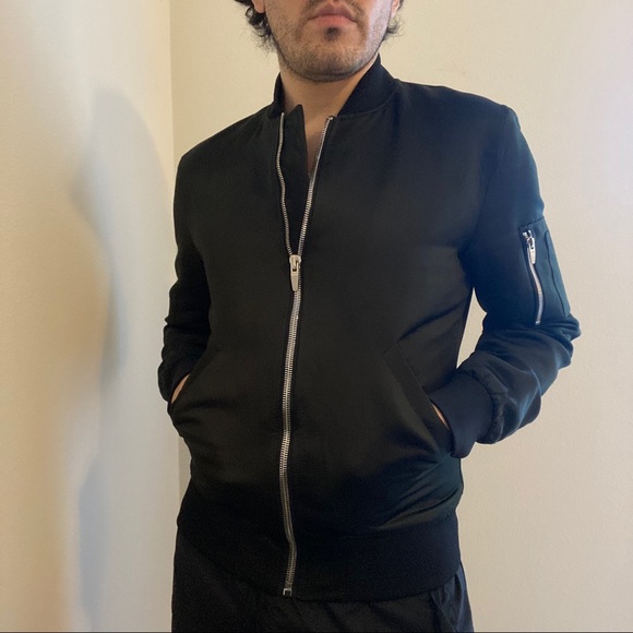 Zara “Silk” Cherry blossom Bomber Jacket - Picture 3 of 4